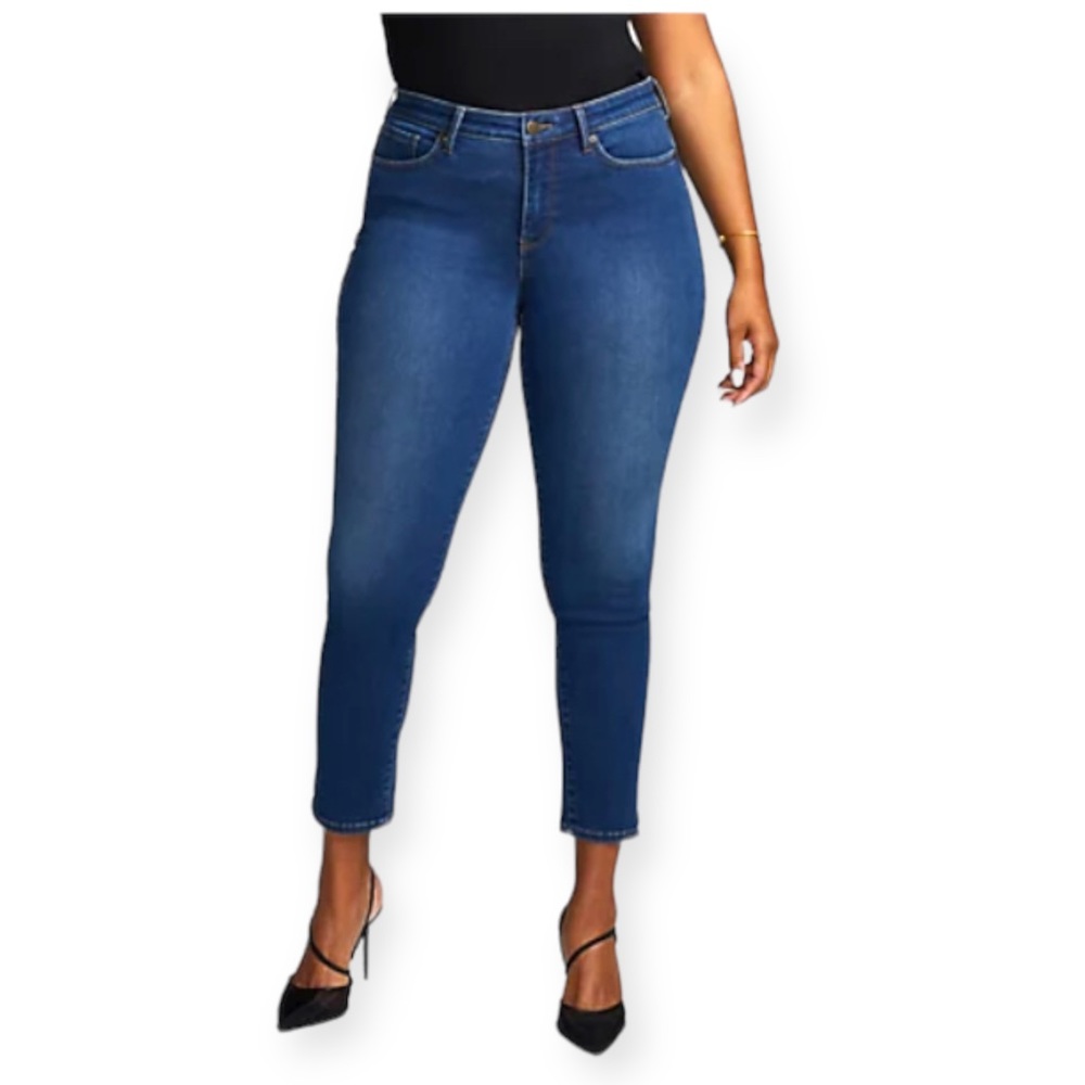 NYDJ SHAPE  SLIM STRAIGHT ANKLE JEANS  In Curves‎ 360 Denim  SZ 28  NWT